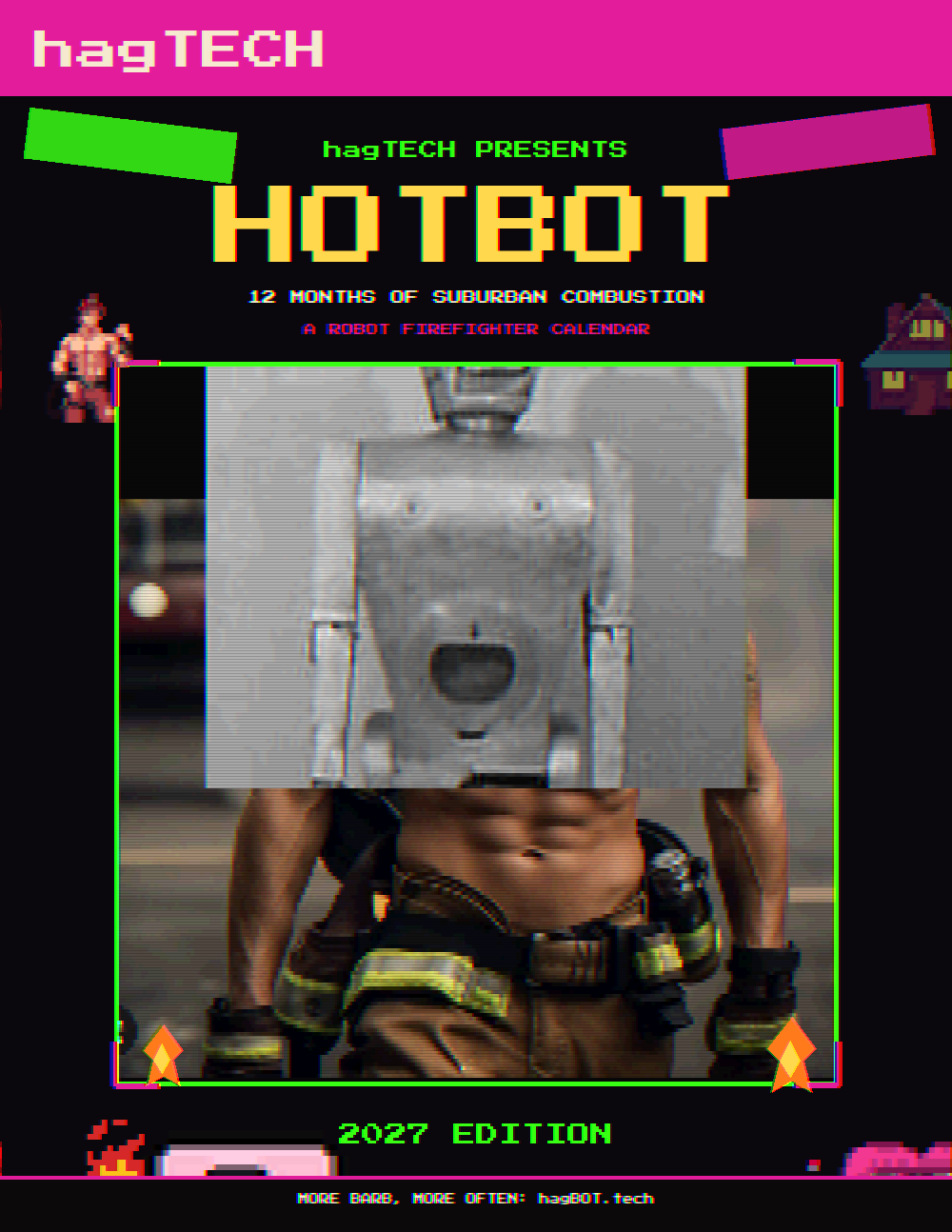 HOTBOT 2027 robot firefighter calendar cover
